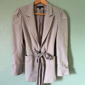 Elizabeth & James Gray Women's Blazer with Tie Belt